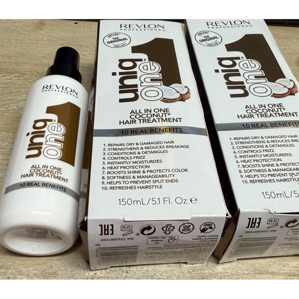 2X! Revlon UNIQONE Coconut Fragrance Hair Treatment, All in One , 5.1 oz.